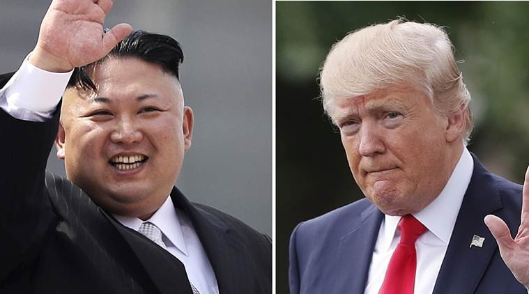 FILE - This combination of photos show North Korean leader Kim Jong Un on April 15, 2017, in Pyongyang, North Korea, left, and U.S. President Donald Trump in Washington on April 29, 2017. Threatening language between the U.S. and North Korea is flaring. After Trump vowed to respond with Äúfire and furyÄù if Pyongyang continued to threaten the U.S., the NorthÄôs military said it is finalizing a plan to fire four midrange missiles to hit waters near the strategic U.S. territory of Guam. (AP Photo/Wong Maye-E, Pablo Martinez Monsivais, Files)